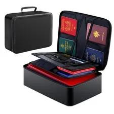 GIANTLUMl Document Bag with Lock,Fireproof 3-Layer File Storage Case with Wat...