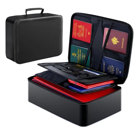 GIANTLUMl Document Bag with Lock,Fireproof 3-Layer File Storage Case with Wat...