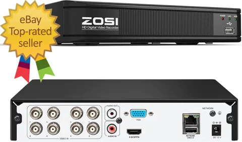 H.265+ 5MP 3K Lite CCTV DVR 8 Channel Full 1080P, AI Human Vehicle Detection, Re