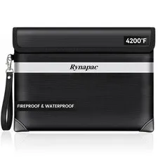 Fireproof Document Bag Zipper 4200F Home Organizer Fits 14.2x10.2 Inch