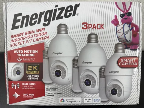 Energizer Smart 56Hz Wifi Indoor/Outdoor Socket Camera w Motion Tracking 3-Pack