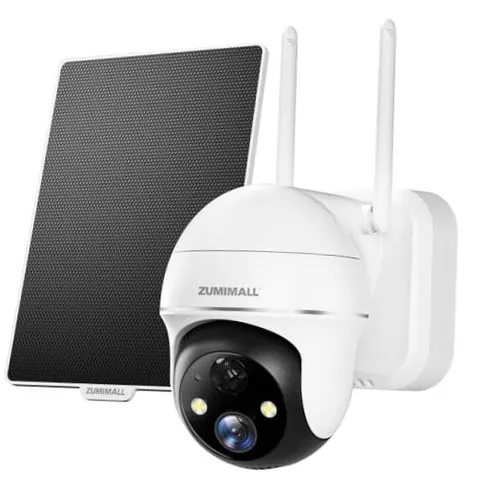 Solar Security Cameras Wireless Outdoor, 360° View White - 3MP Solar Cam