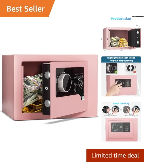 Compact 0.23 Cubic Feet Digital Safe with Alarm System—Perfect for Jewelry