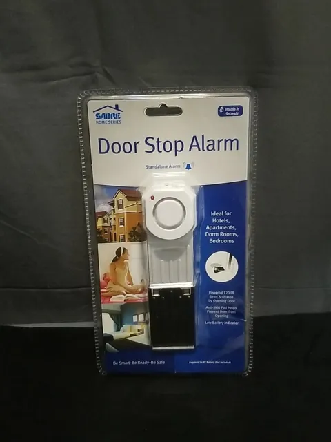 SABRE 120 dB Wedge Door Stop Security Alarm, Battery Operated for Travel or Dorm