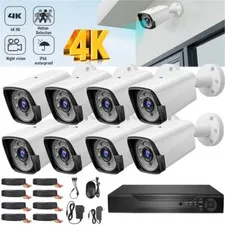 8 Camaras De Seguridad Wifi Exterior Para Casa Oficina Con Vision Nocturna 1080P