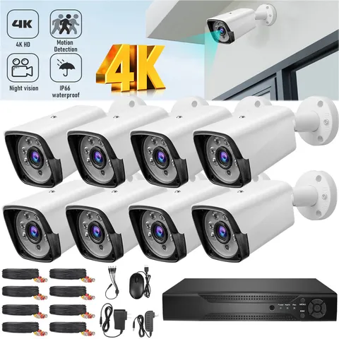 8 Camaras De Seguridad Wifi Exterior Para Casa Oficina Con Vision Nocturna 1080P