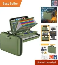 Fireproof File Organizer with Lock, Hard-Shell Case Fireproof Document Box wi...