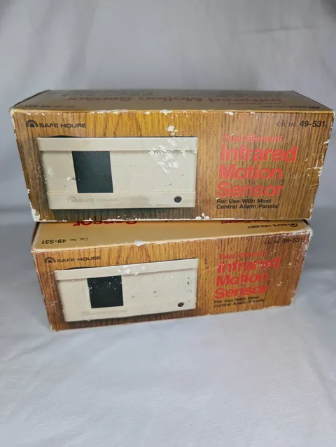 Lot Of 2 Vintage Safe House Dual-Element Infrared Motion Sensor No. 49-531
