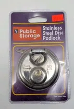 BNIP 2.75 In Public Storage Stainless Steel Disc Padlock 2 Keys Security Lock 