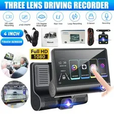 4" Dual Lens 1080P HD Car DVR Rearview Video Dash Cam Recorder Camera G-Sensor