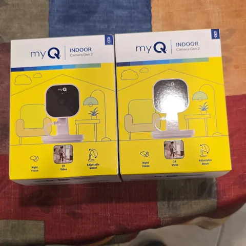 myQ Indoor Camera Gen 2 2K Wi-Fi Indoor 2-Pack, Night Vision, 2-Way, Alexa