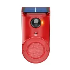 Solar Outdoor Motion Sensor Alarm: 110db Siren Sound,6 LEDs Flash Warning Str...