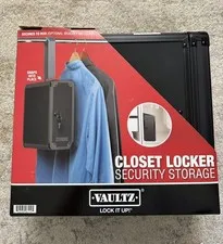 Vaultz Closet Security Storage Locker Black W/Keys Rod Mount Safe NEW