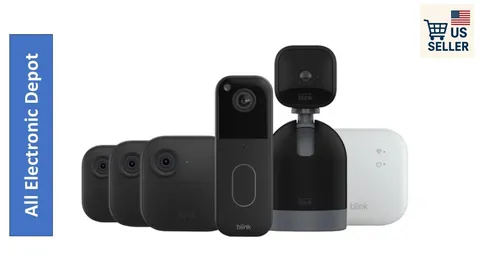 New Blink Outdoor 4 Whole Home Security 3 Camera Sync Module Doorbell Bundle