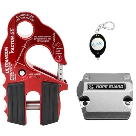  UltraHook Winch Hook Integrated Shackle Pin, Red (00250-01) Mount Recovery 