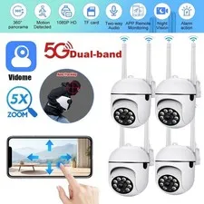 4 Pack Wireless 5G WiFi 1080P Security Camera System Smart Outdoor Night Vision