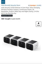 Eufy SoloCam S220 2K Wi-Fi Outdoor Solar Bullet Camera - White 4 of them