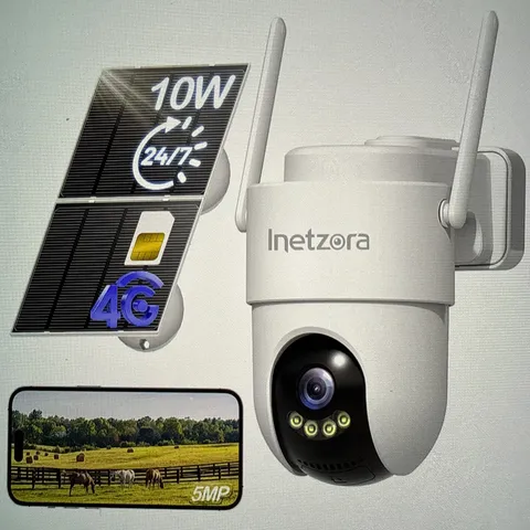 5MP 4G LTE Cellular Security Camera Solar - SIM Card, Wireless Outdoor No WiFi