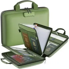 Fireproof Document Organizer Box with Lock, 13 Pocket Accordion File Folder, Sec