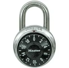 MasterLock 3700D Combination Padlock: Black EZ Turn/Read Dial, Anti-Shim, 3/4 In
