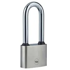 Yale - Y112/50/165/1 Iron Disc Padlock 50mm - Nickel Plated - Hardened Steel Lon
