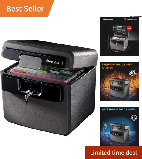 Ultra-Secure Fireproof Waterproof Safe with Key Lock - Ideal for Home Essentials