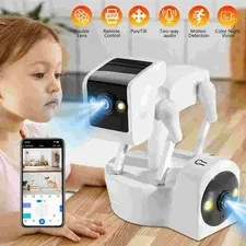 1080P Robot Dog Indoor Security Camera with AI Detection 360 Degree Rotating