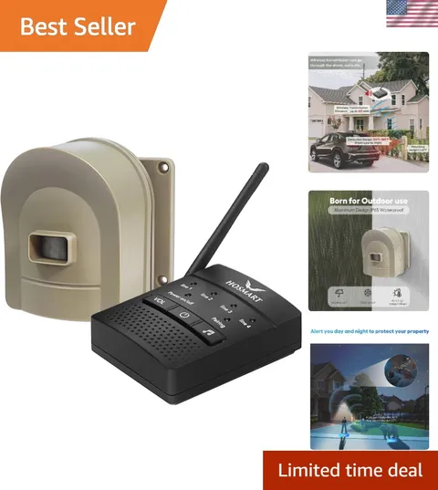 1/2 Mile Hosmart Driveway Alarm Wireless Sensor System & Driveway Sensor Aler...