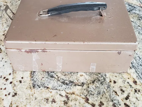 Vintage Rockaway Insulated Fire Resistant Safe Document Box With Handle