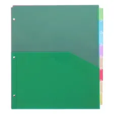 8pcs Binder Dividers with Tabs - Colorful Plastic Page Colorful Divider Binder