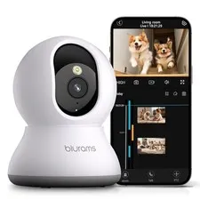 WHITE - BLURAMS PET CAMERA 2K 360° DOG CAMERA WITH PHONE APP PTZ INDOOR A31