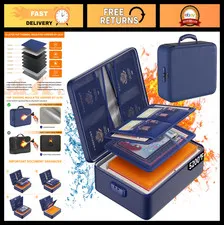 Fireproof Waterproof Document Organizer with Lock - 8 Layer Portable File Storag