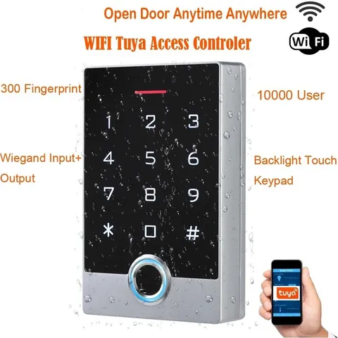 Tuya WiFi Door Access Control Fingerprint Keypad Card Standalone Security System
