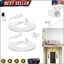 Long 10 ft Micro USB Extension Cable for WYZE Cam Pan v3 | Easy Setup | White