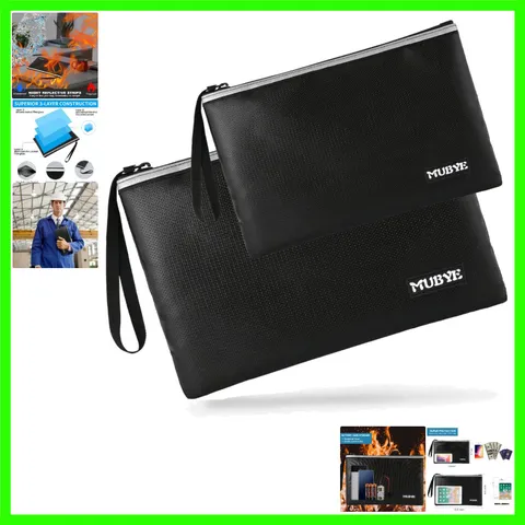 Multi-Purpose Waterproof Document Storage Pouches - 2 Pack with Reflective Strip