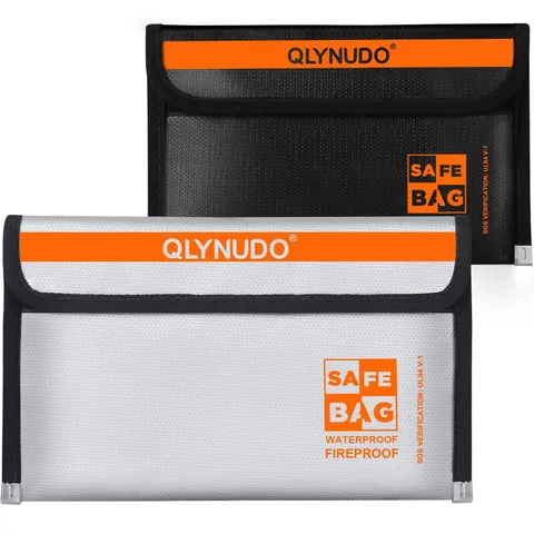 Fire Proof Money Bag for Cash, Small Motorcycle Document Holder, 2-Pack