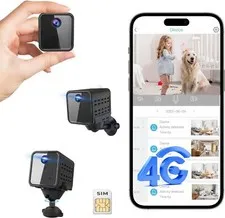 2K Cellular Security Camera, No WiFi Camera SIM Card Included, Not Support WiFi,