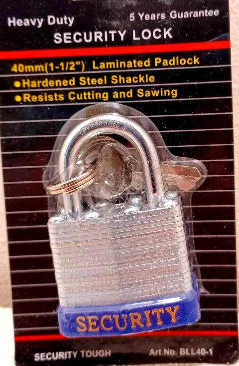 LOCK 40 mm 1-1/2" Padlock - 2 keys short shank padlocks 1" shank