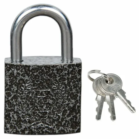 Harrison C I-0320 Iron 3 Pins Padlock with 3 Keys, Grey 20mm