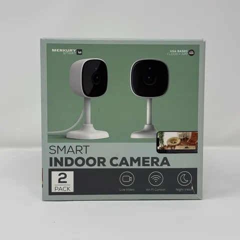 Merkury 2 Pack Indoor Smart Camera 1080P night vision