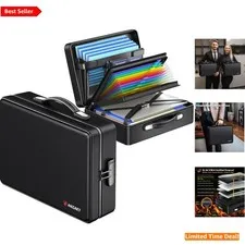 Fireproof Document Box with Zipper & Lock - Water Resistant File Organizer fo...