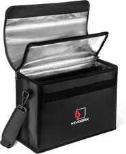 Fireproof Document Bag - Large (17" X 12" X 6") Fireproof Waterproof Storage for
