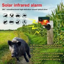 Solar Alarm LED Strobe Light Infrared Motion Sensor Detector for Farm Yard