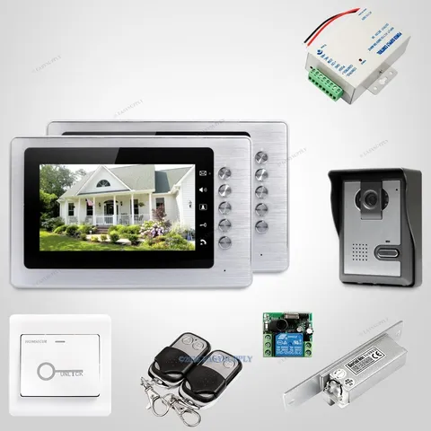 7inch Wired Video Door Intercom System Electric Lock Supported for Home Security