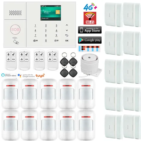 D33 WIFI 4G Internet TUYA APP Wireless Home Security Burglar Alarm System+RFID