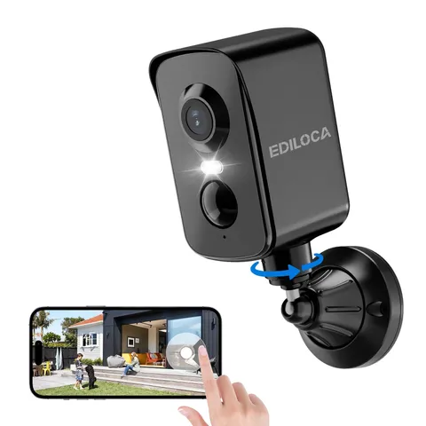 Security Cameras Wireless Outdoor, 2K Pan Rotating 300° Battery Powered WiFi ...