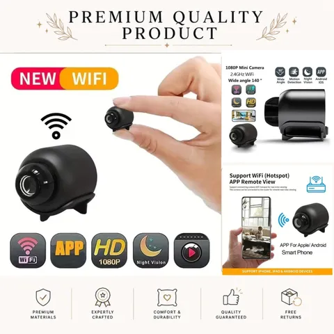 1080p WiFi Security Camera GEMODI X5 Mini Night Vision Motion Detection