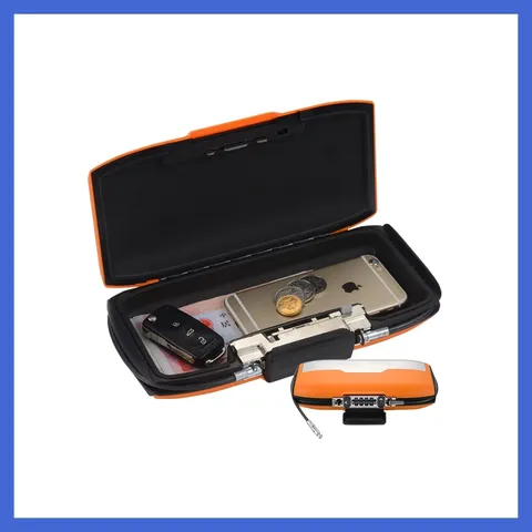 Portable Sports Storage Beach Safe Box w/ Combination Lock and Safety Cable Key