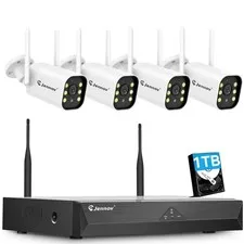 JENNOV 5MP 10CH WiFi NVR Security Camera System Outdoor Motion Detection 1TB