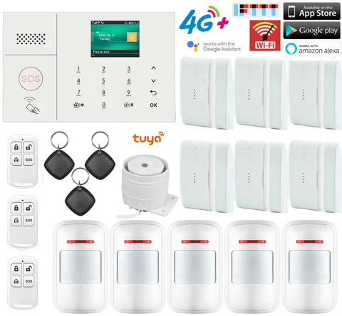 D30 WIFI 4G GSM TUYA APP RFID Wireless Home Office Security Burglar Alarm System